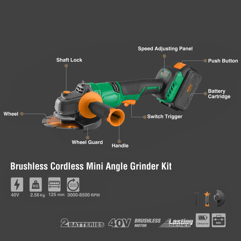 Szlifierka kątowa akumulatorow – Brushless Angle Grinder Battery Powered recenzja i cena